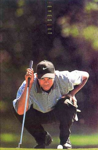 Vintage Tiger Woods,  The Eyes Have It 5520,  23 " X 35 " By Nike Poster