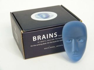 Kosta Boda Karolina Brains Vallien Art Glass Man Face Head Sculpture Paperweight