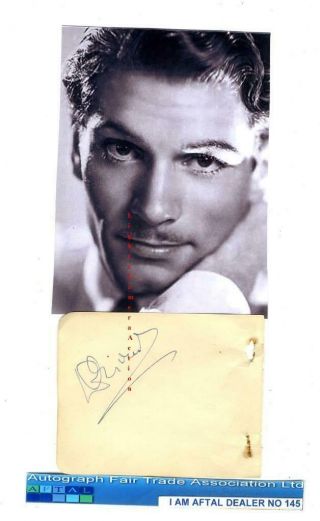 Sir Laurence Olivier Vintage Signed Page Aftal 145