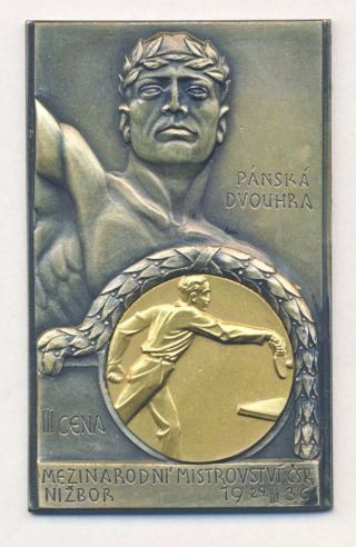 1936 Czechoslovakia Open Table Tennis Championships 3rd Place Medal Ping Pong