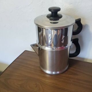 Vtg Aluminum Drip - O - Lator Camping/stove Top Coffee Pot 2 - 9 Cup