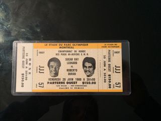 Sugar Ray Leonard Vs Duran Montreal 1980 Full Boxing Ticket,  Nm - M