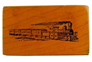 Steam Locomotive Train 1983 Vintage Psx Designs Wood Mounted Rubber Stamp