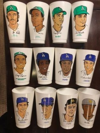 1970s 7 - 11 Slurpee Baseball Trading Cups 79 Total Cups Many Hofers.  68 Diff Cups