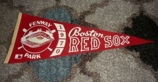 Vintage 1970 Boston Red Sox: Fenway Park Pennant:12 X 29 Inch