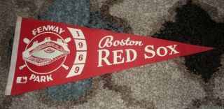 Vintage 1969 Boston Red Sox: Fenway Park Pennant:12 X 29 Inch