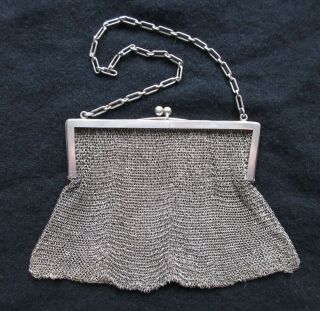Carter Hale Sterling Silver 155g Chainmail Mesh Evening Bag Purse Antique