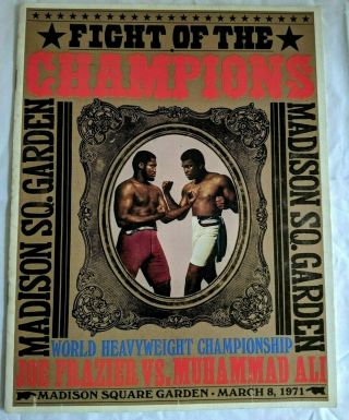 1971 Muhammad Ali Vs Joe Frazier,  Fight Of The Champions.  Program,