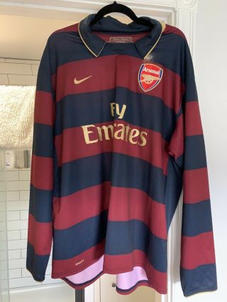 Vintage Arsenal Fc Long Sleeve Shirt Jersey Xxl 2007 - 2008