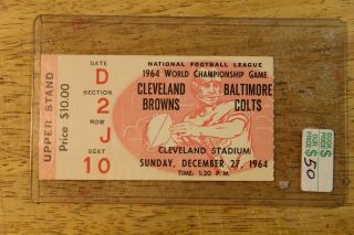 1964 Nfl Championship Game Ticket,  Browns Vs Colts