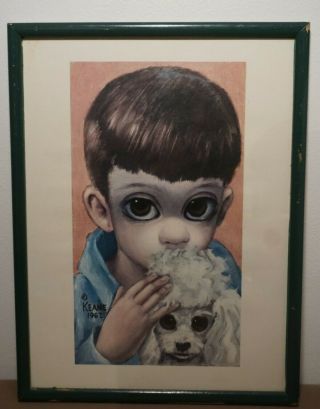 Walter Margaret Keane No Dogs Allowed Signed And Framed Print 1962