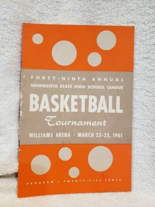 Vintage 1961 Minnesota State High School Basketball Tourney Prog,  Duluth Central