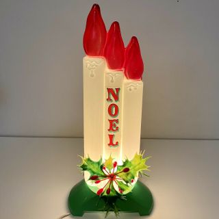 Vintage Empire Blow Mold Christmas Noel Candle 13 " Lighted Lit 1990’s