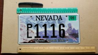 License Plate,  Nevada,  Pyramid Lake,  Graphix: 3 Native Americans,  Triple 1 111 6