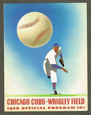 1950 Chicago Cubs Scorecard Vs Brooklyn Dodgers W/jackie Robinson (572)