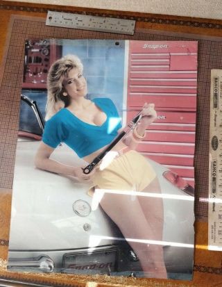 Vintage 1980’s Snap On Tools Poster Pin - Up - Chevrolet