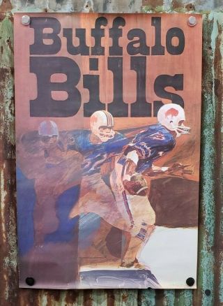 Vintage 1970 Buffalo Bills 24 " X 36 " George Bartell Poster