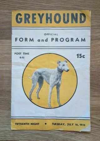 1935 Cheektowaga Kennel Club Buffalo Ny Greyhound Racing Program | Dog Track