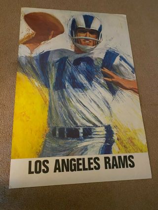 Vintage 1968 Dave Boss Nfl Poster Los Angeles Rams (24 " X 36 ")