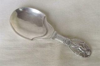 A Antique Large Solid Sterling Silver German Hanau Tea Caddy Spoon.