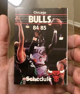 1984 - 85 Chicago Bulls Pocket Schedule - Michael Jordan Rookie Season