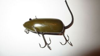 Vintage Creek Chub Bait Co.  Ge Lucky Mouse Lure Natural Mouse - Silver Belly