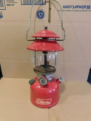 Vintage Coleman 200a Single Mantle Red Lantern 2/66