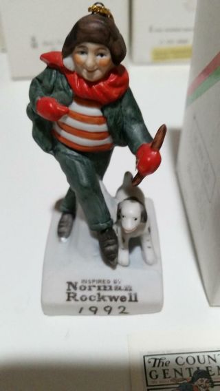 Vintage Norman Rockwell Figurine Collectable 1992 Holiday Ornament,  W/box,