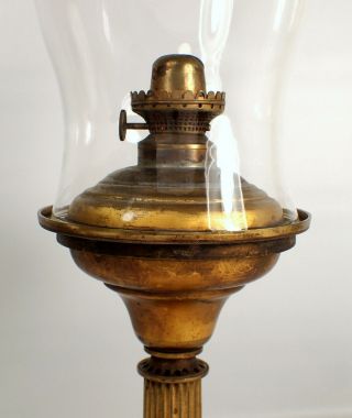 1860 Antique Holmes Booth & Haydens Oil Lamp Hurricane Glass Chimney Marble Base 3
