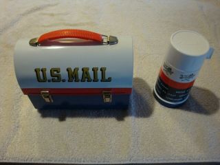 Vintage Antique U.  S.  Mail Lunchbox With Thermos Aladdin Wonderful
