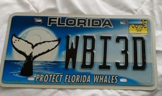 Florida 2008 Protect Fl.  Whales License Plate