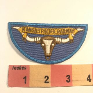 Vtg Embroidered Twill Kansas Pacific Railway Train Patch 04aj