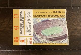 1978 Gator Bowl Ohio State Vs.  Clemson - Woody Hayes Punch Football Ticket Stub