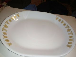 Vintage Corelle Corning Butterfly Gold 12 X 10 Oval Serving Platter