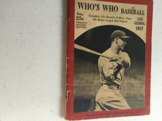Who’s Who In Baseball 1937 Lou Gehrig Cover 2