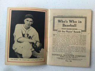 Who’s Who In Baseball 1937 Lou Gehrig Cover 3