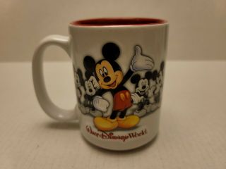 Vintage Walt Disney World Coffee Mug Mickey Mouse 3d Raised Embossed Oversized