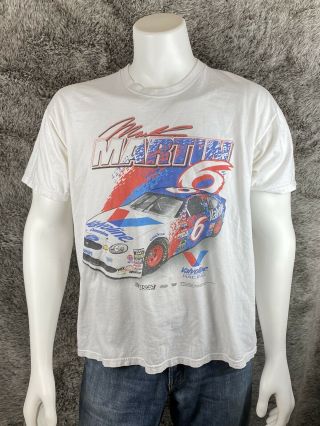 Vtg 90s Mark Martin Valvoline Nascar Stock Car Racing Tee T Shirt 1998 Xl