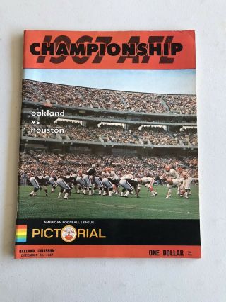 1967 Afl Championship Game Football Program Oakland Raiders Houston Oilers
