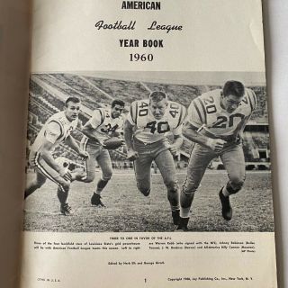 Vintage 1960 American Football League AFL Football NFL Program Yearbook 60s 3