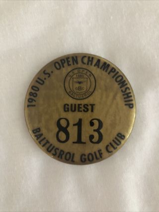 1980 Us Open Championship Pin Badge Jack Nicklaus Winner