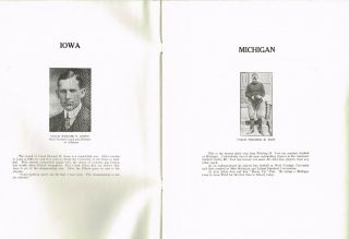Rare 1923 Iowa Hawkeyes vs Michigan Wolverines Football Program - MISSING COVER 3