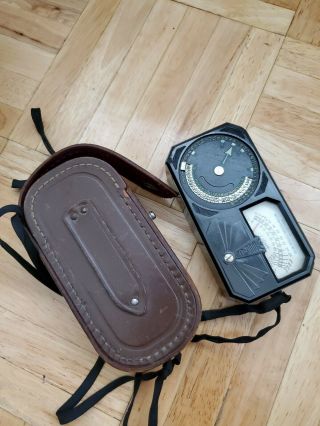 Vintage Weston Photronic Light Exposure Meter Model 650 With Leather Case
