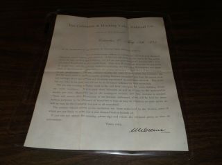 May 1881 Columbus & Hocking Valley Railroad Letter And Envelope