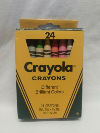 Vintage Crayola Crayons 24 Brilliant Colors Binney & Smith Made In Usa