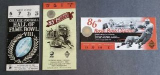 Rare 1984 Hall Of Fame Plus 1999 & 2000 Wisconsin Badgers Rose Bowl Game Tickets