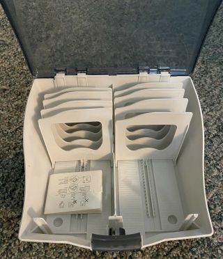 Fellows Soft Diskette Tray Storage Case - White,  Vintage 3.  5 " Floppy Disks