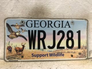 Expired 2016 Base Georgia Bobwood Quail License Plate (support Wildlife)
