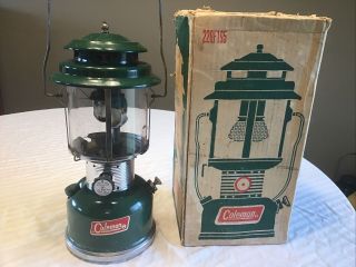 Vintage Coleman Lantern Model 220 F With Box Dated 10 - 72