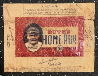 Vintage Babe Ruth Home Run Candy Wrapper Extremely Rare